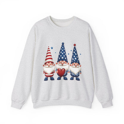 Patriotic Gnome Sweatshirt, Cozy Casual Wear for Independence Day, Gift for Gnome Lovers, 4th of July Apparel, All-Year Comfort