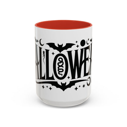 Gothic Halloween Mug, Vintage Typography Coffee Cup, Retro Spooky Aesthetic Gift, Minimal Witchy Academia Drinkware, Coffee Mug (11, 15oz)