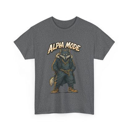 Alpha Mode Wolf Shirt, Mens Streetwear Graphic Tee, Hip Hop Wolf T-Shirt, Alpha Male Power Shirt, Cool Urban Wolf Gift, Trendy Summer Shirt