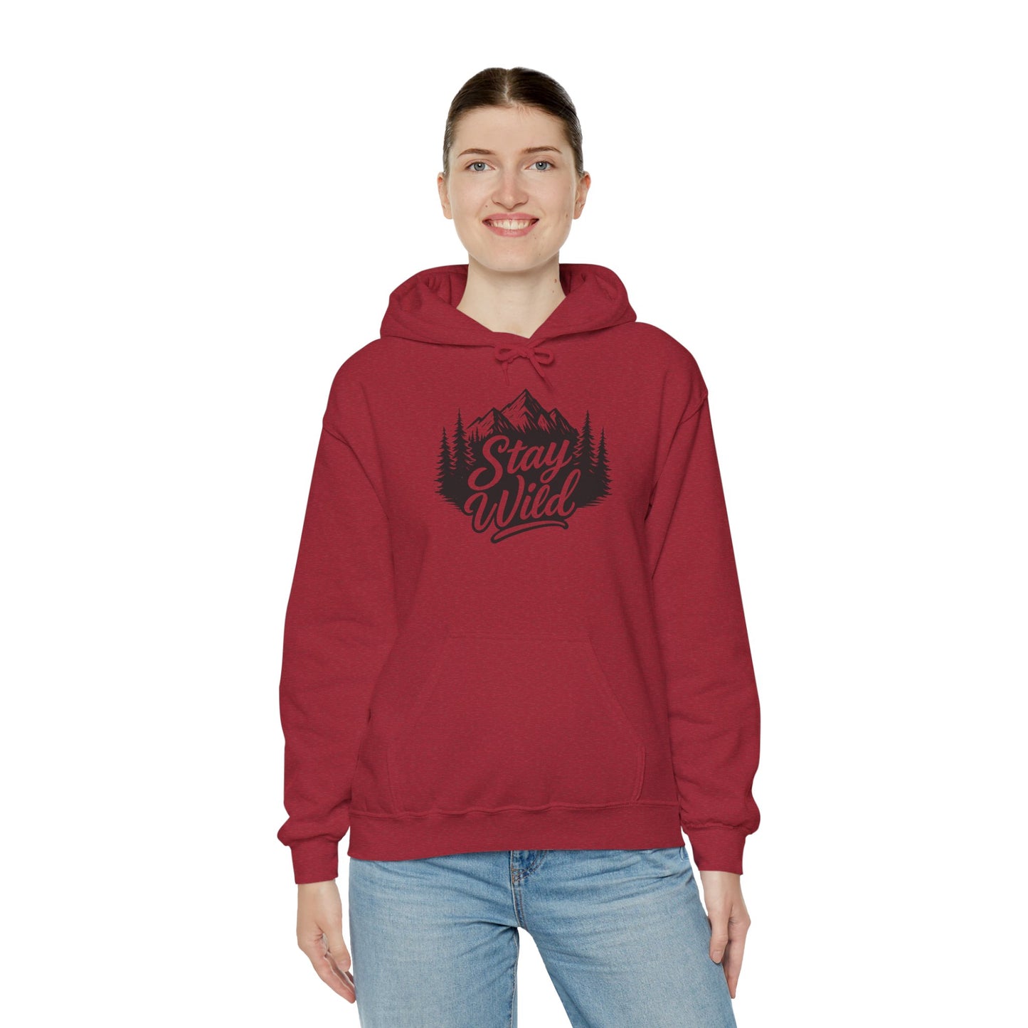 Stay Wild Hoodie, Nature Lover Unisex Pullover, Mountain Adventure Hiking Sweatshirt, Outdoorsy Gift for Him Her