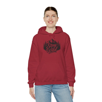 Stay Wild Hoodie, Nature Lover Unisex Pullover, Mountain Adventure Hiking Sweatshirt, Outdoorsy Gift for Him Her