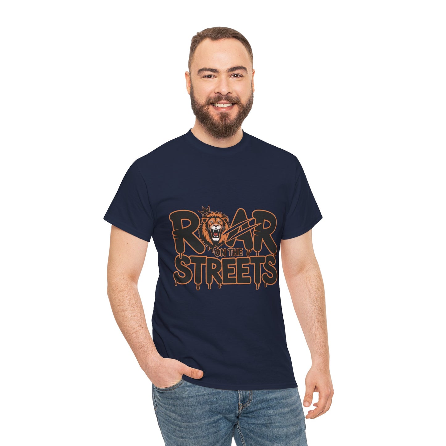Roar on the Streets Lion Graphic Mens Urban T-Shirt, Lion Shirt, Street Vibe
