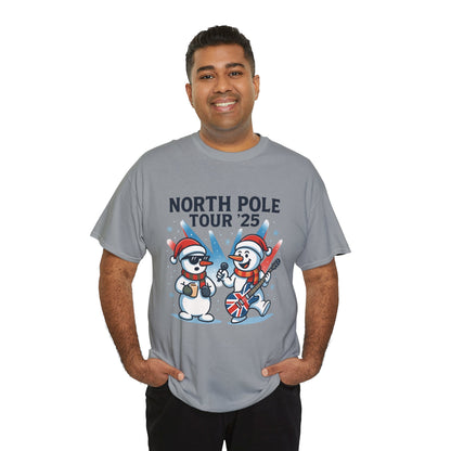 North Pole Tour 25 Men's Christmas T-Shirt, Funny Rock Music Holiday Tee