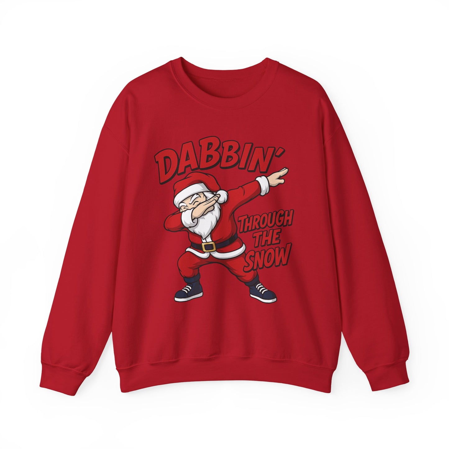 Dabbin Through The Snow Santa Men's Christmas Sweatshirt, Funny Holiday Jumper