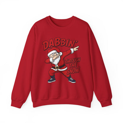 Dabbin Through The Snow Santa Men's Christmas Sweatshirt, Funny Holiday Jumper