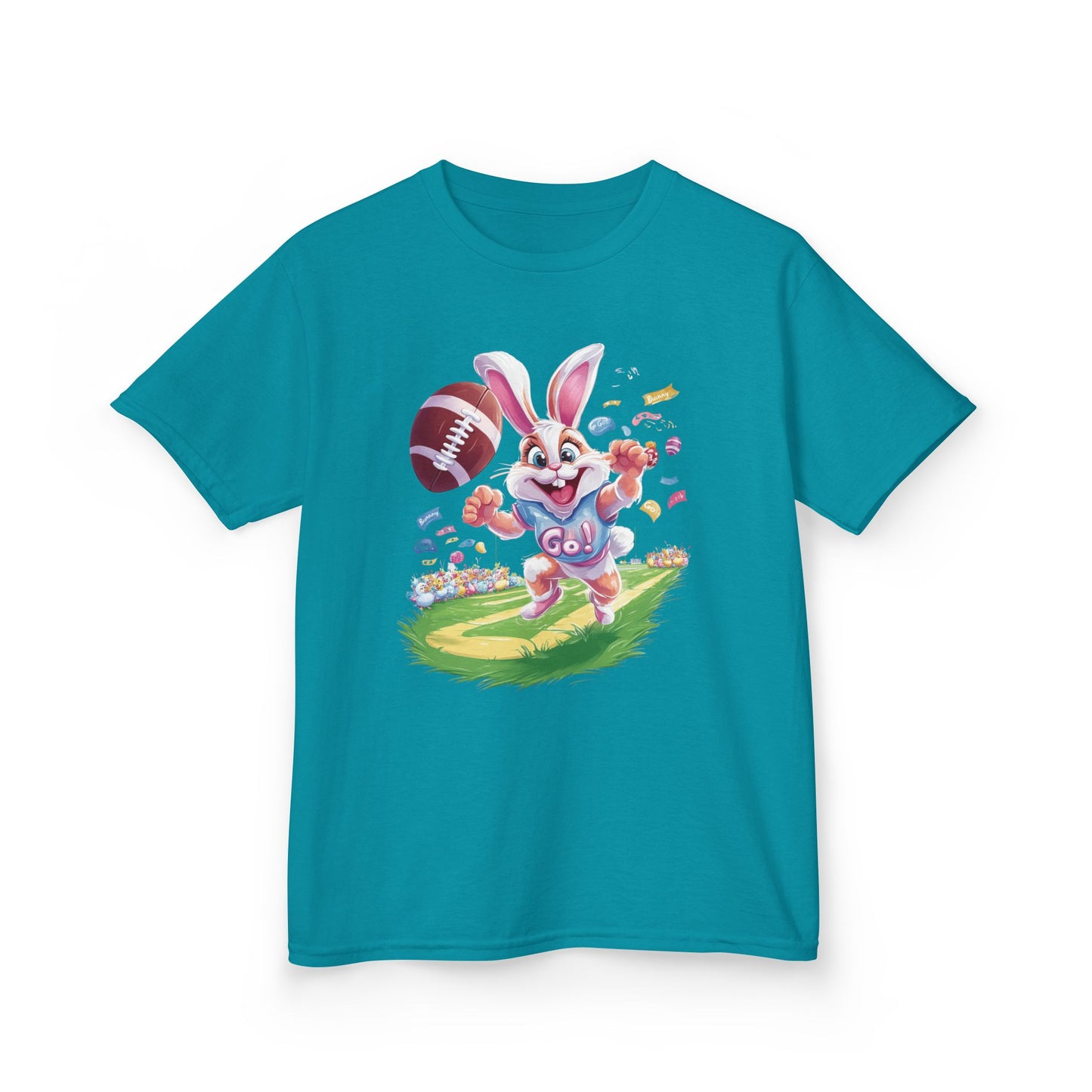 Touchdown Bunny Kids T-Shirt - Cute Easter Football Shirt for Kids, Fun Spring Outfit, Sports Bunny Tee Gift for Little Athletes Easter Gift