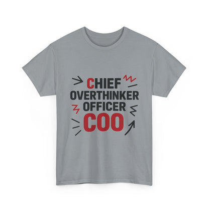 Men's COO T-Shirt, Chief Overthinker Officer Funny Graphic Tee, Office Humor Shirt for Him