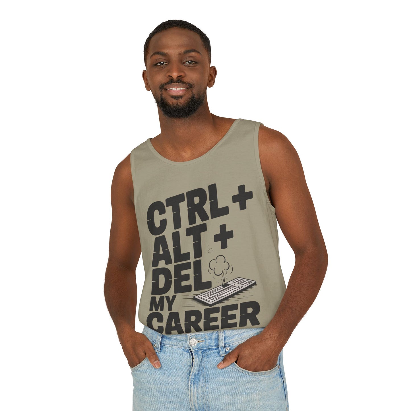 Ctrl Alt Del My Career Men's Tank Top, Funny Geek Sarcastic Office Humor Summer Shirt