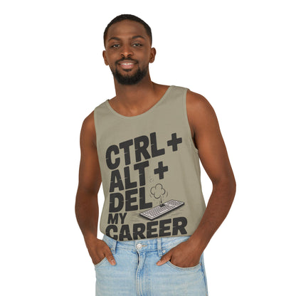 Ctrl Alt Del My Career Men's Tank Top, Funny Geek Sarcastic Office Humor Summer Shirt