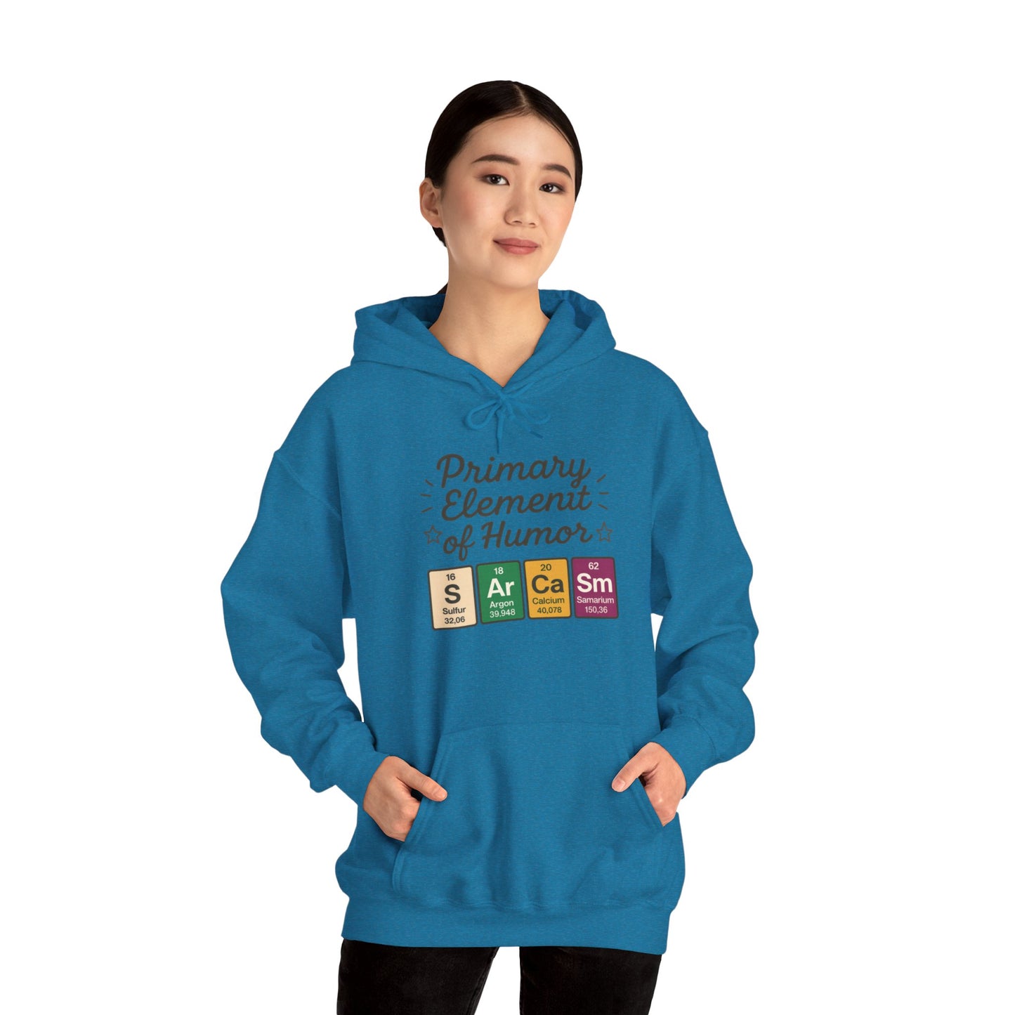 Sarcasm Hoodie for Women, Funny Chemistry Hoodie, Primary Element of Humor Science Sweatshirt, Nerdy Gift for Her