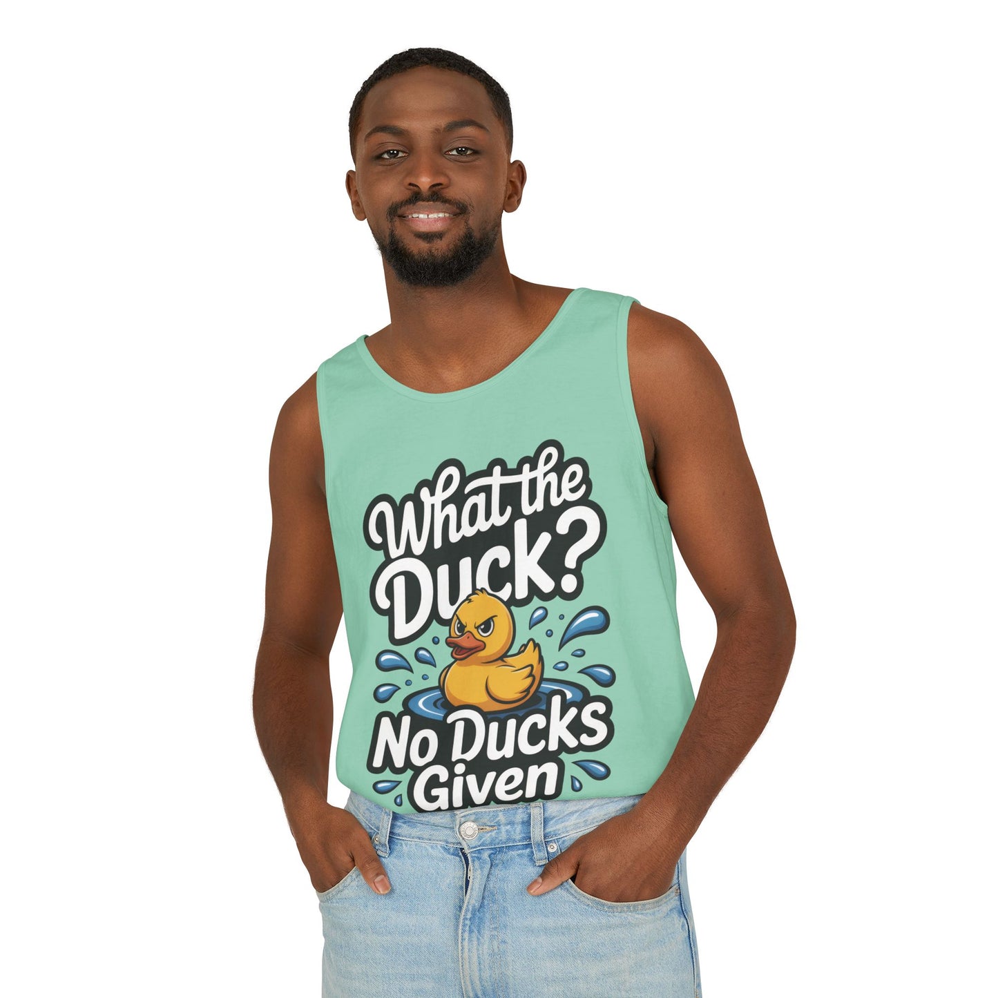 Funny Duck Tank Top for Summer - No Ducks Given Tee - What The Duck Mens T-Shirt - Sarcastic Rubber Duck Graphic, Humor Gift For Him
