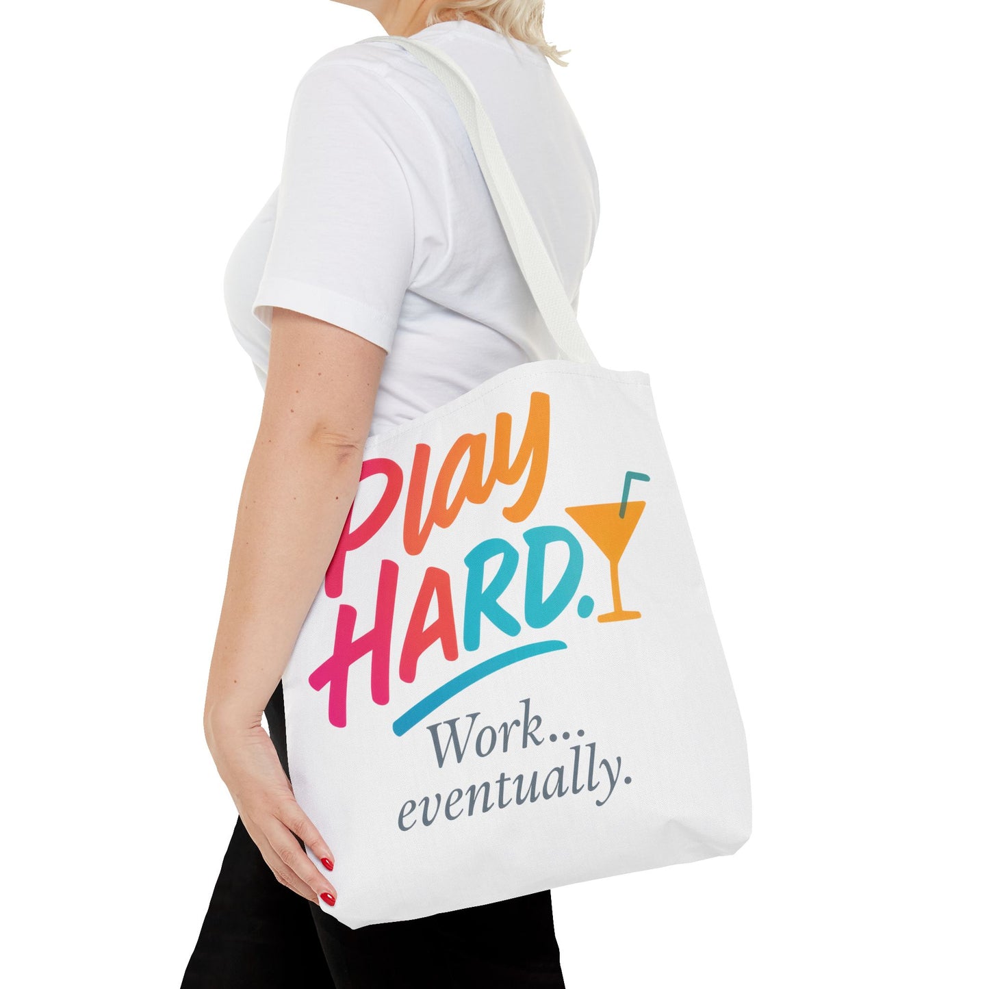 Play Hard Tote Bag - Fun, Stylish, Tote for Work & Play, Summer, Gift, Beach Bag, Everyday Carry, Beach Weekender Bag, large canvas bag