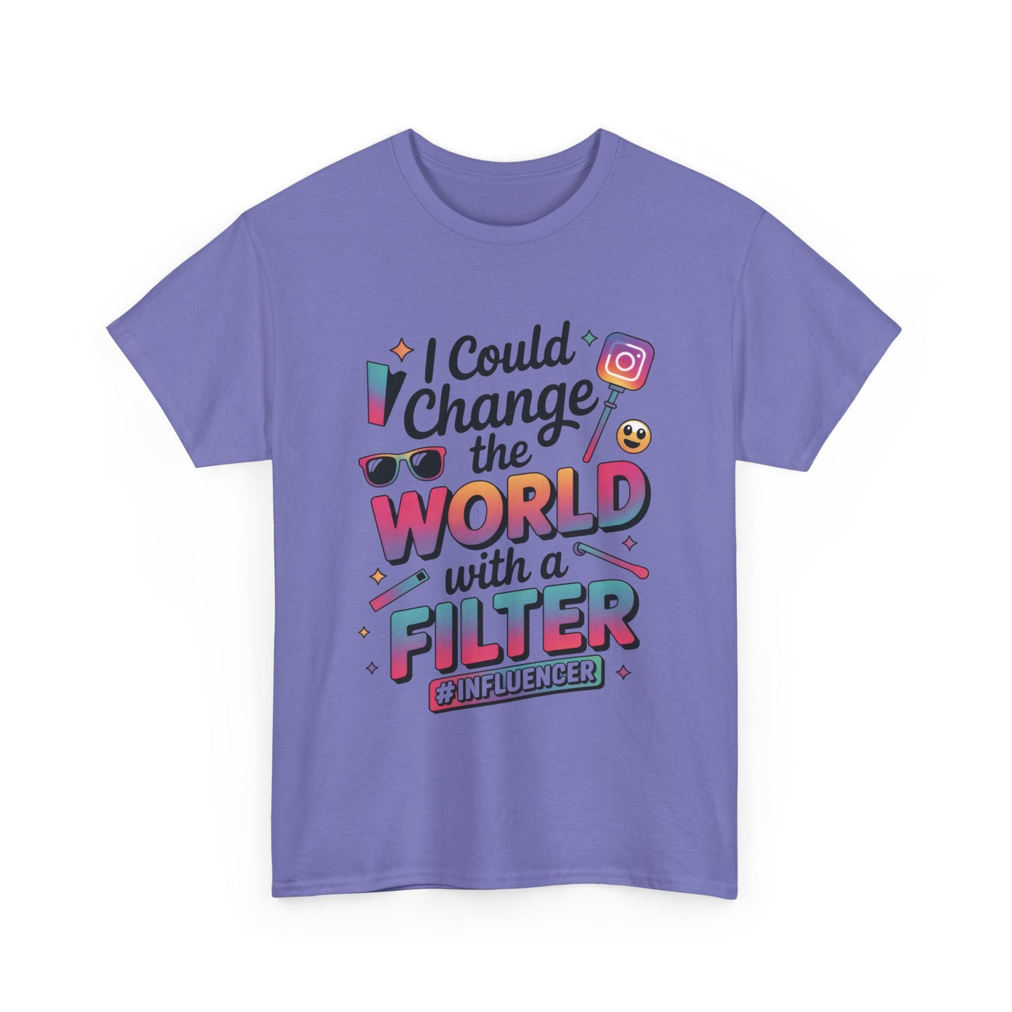 Womens Heavy Cotton Tee, Womens Influencer T-Shirt, Funny Social Media Graphic Tee, Cute Trendy Top