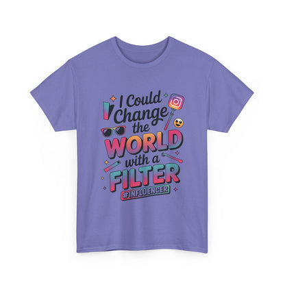 Womens Heavy Cotton Tee, Womens Influencer T-Shirt, Funny Social Media Graphic Tee, Cute Trendy Top