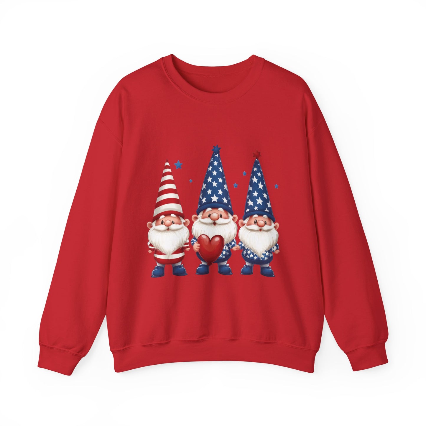 Patriotic Gnome Sweatshirt, Cozy Casual Wear for Independence Day, Gift for Gnome Lovers, 4th of July Apparel, All-Year Comfort