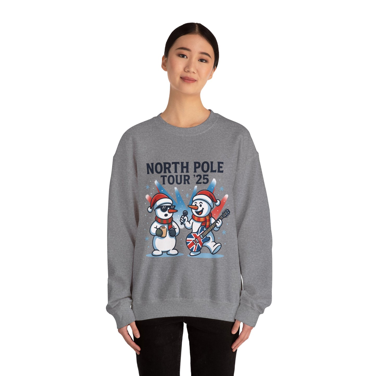 North Pole Tour 25 Women's Christmas Sweatshirt, Funny Rock Holiday Jumper