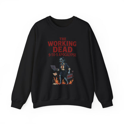Women's The Working Dead 9-to-5 Apocalypse Sweatshirt, Funny Office Zombie Horror Pullover, Halloween Zombie Work Top
