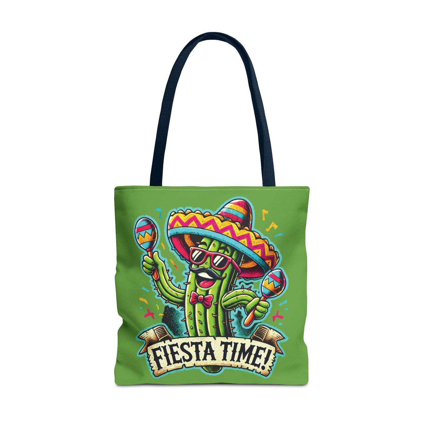 Fiesta Time Cactus Tote Bag, Funny Mexican Party Gift, Sombrero Maracas Print, Cinco de Mayo Bag, Summer Festival Tote, Beach Bag, Shopping