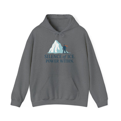 Men's Heavy Blend™ Hooded Sweatshirt, Silence of Ice Power Within Hoodie, Nordic Minimal Iceberg Graphic Streetwear