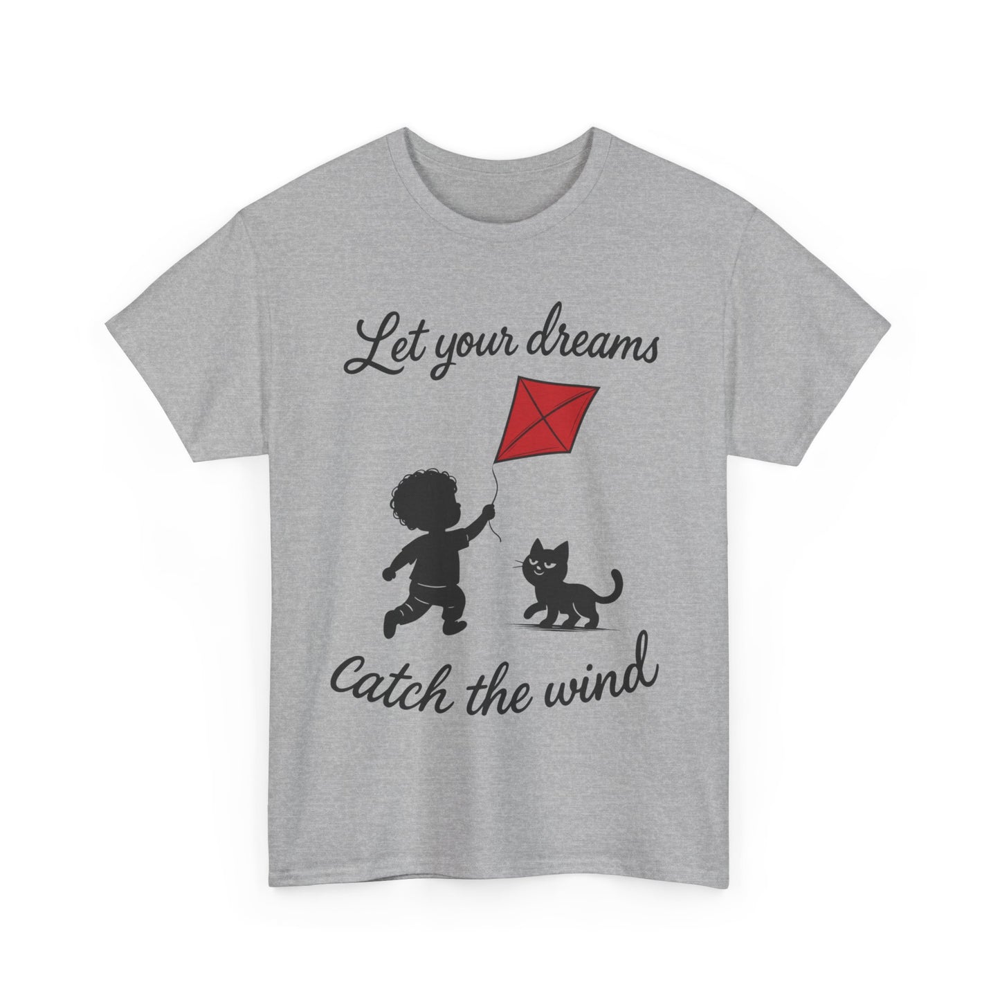 Cute Kid and Cat Design T-Shirt, Playful Gift for Cat Lovers, Summer Style, Cat Lover T-Shirt, Gift for Cat Owners, Women's Cotton T-Shirt