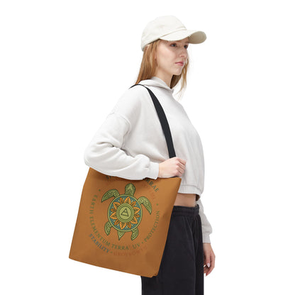 Spiritual Symbol Tote Bag, Eco-Friendly Shopping Bag, Meditation Pouch, Gift for Yogis, Bohemian Style, Sigillum Terrae Design