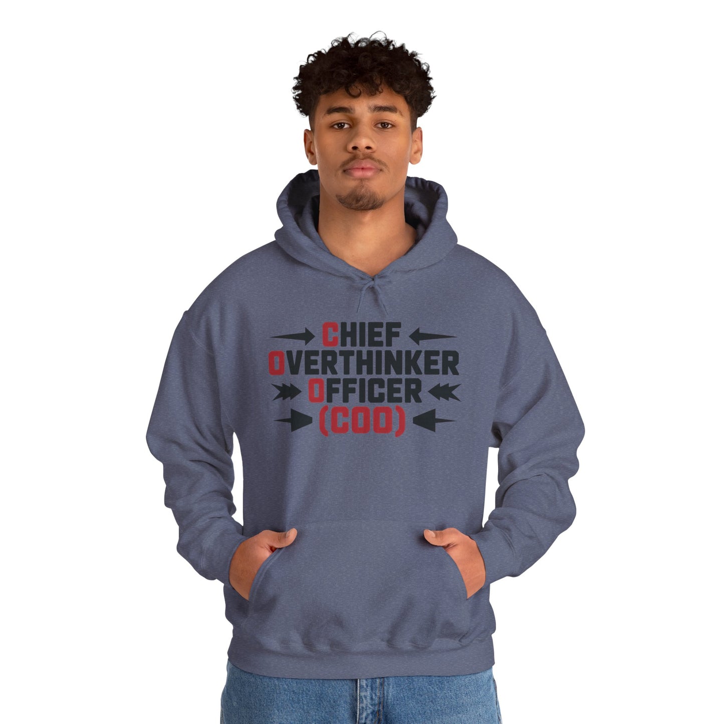 Chief Overthinker Officer Men's Hoodie, Funny COO Graphic Pullover, Sarcastic Office Humor Gift, Men's Heavy Blend™ Hooded Sweatshirt