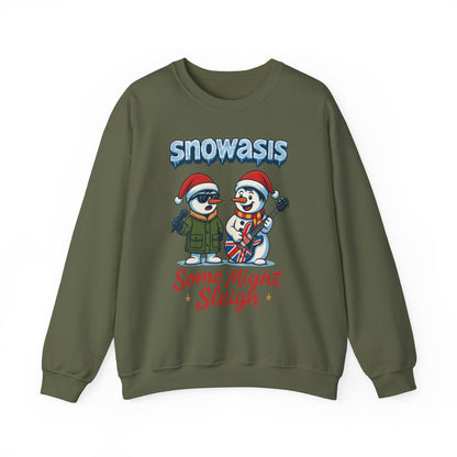 Snowasis Some Might Sleigh Men's Christmas Sweatshirt, Funny Rock Holiday Sweater