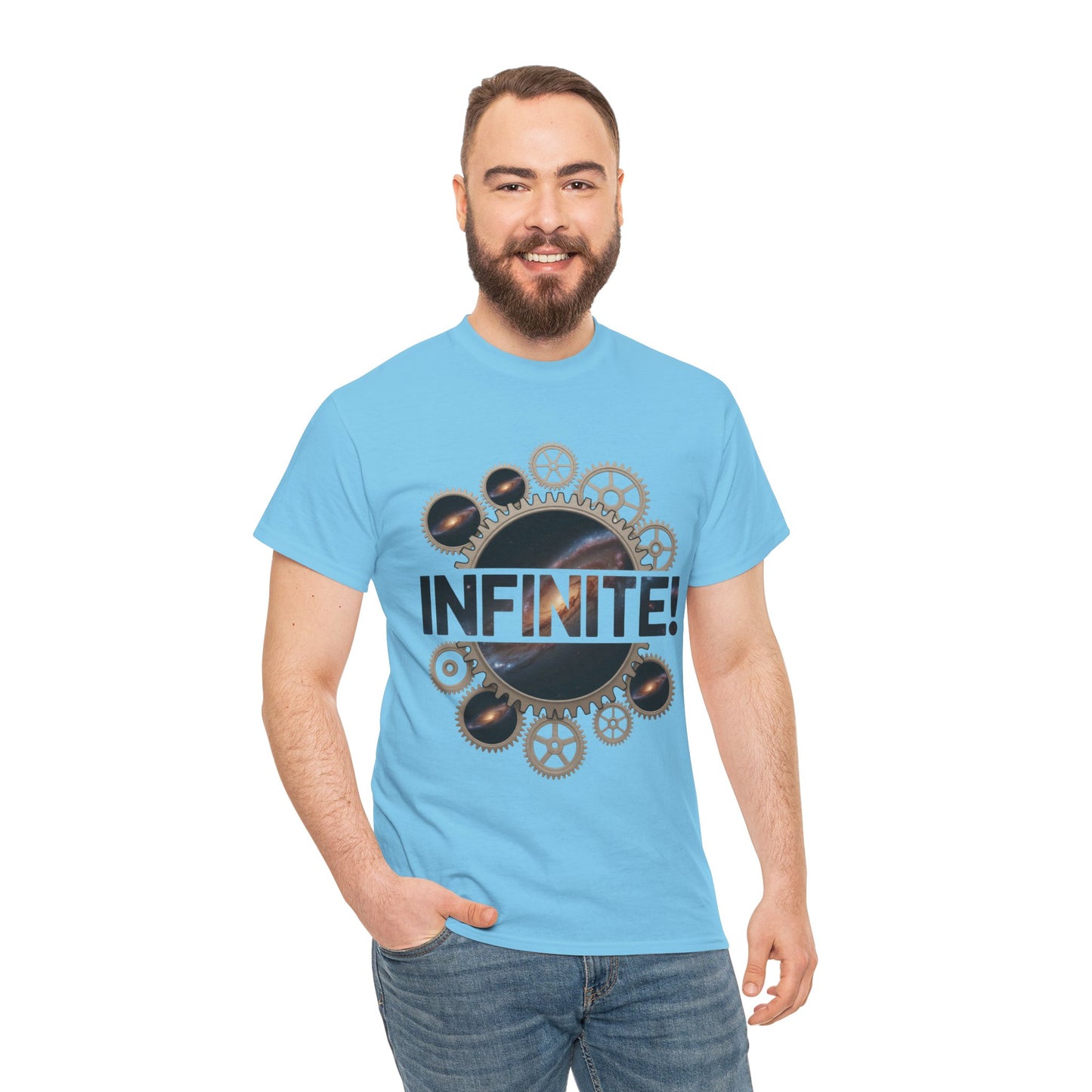 Steampunk Space Gears T-Shirt, Unisex Infinite Universe Graphic Tee, Cosmic Mechanical Design Tee for Sci-Fi & Engineering Lovers
