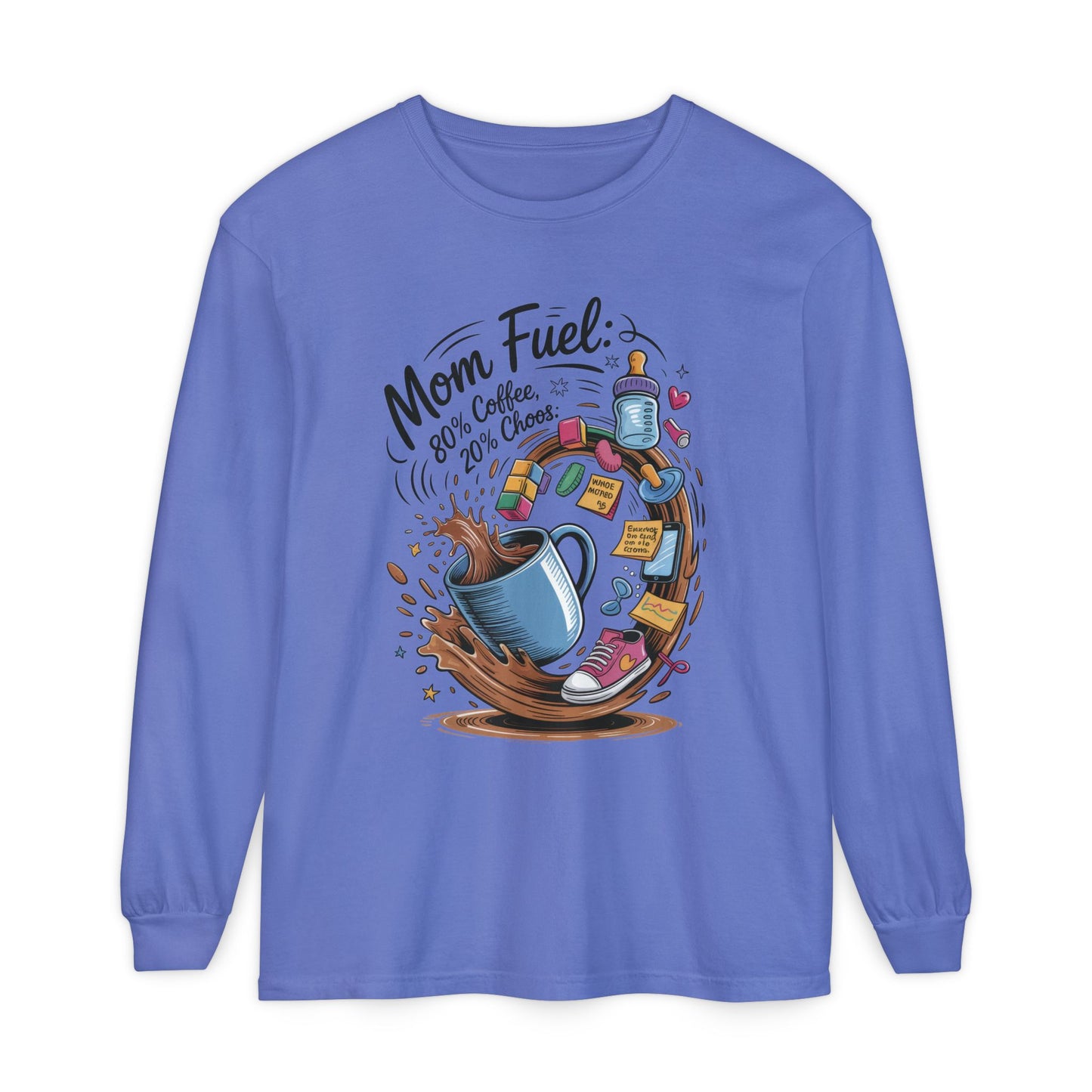 Mom Fuel Long Sleeve T-Shirt, Coffee Lovers Gift, Mother's Day Apparel, Cute Mom Shirt, Coffee Lover Mom Life Top, Coffee Lover's Tee