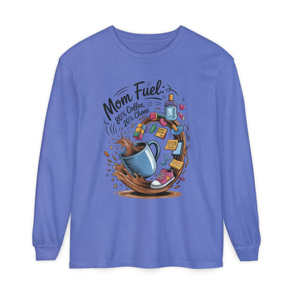 Mom Fuel Long Sleeve T-Shirt, Coffee Lovers Gift, Mother's Day Apparel, Cute Mom Shirt, Coffee Lover Mom Life Top, Coffee Lover's Tee