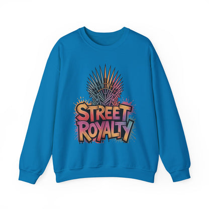 Street Royalty Women's Crewneck Sweatshirt, Graffiti Crown Graphic Pullover, Urban Streetwear Top