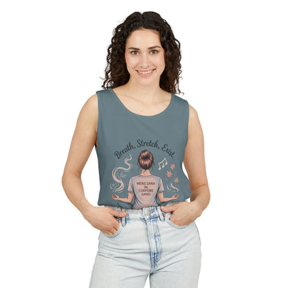 Zen Sarcastic Tank Top, Unisex Meditation Shirt, Breath Stretch Exist Tee, Yoga Apparel, Gift for Mindfulness Lovers