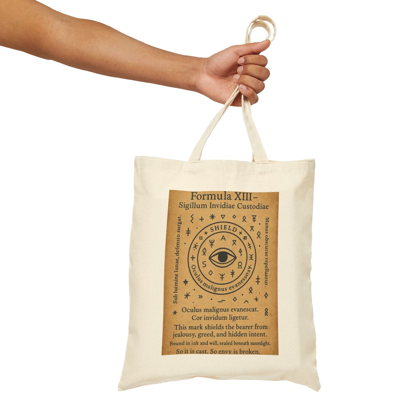 Sigil of Protection from Envy Tote Bag, Evil Eye Ward Symbol, Occult Energy Shield, Witchy Canvas Bag, Mystic Charm Art, Boho Chic