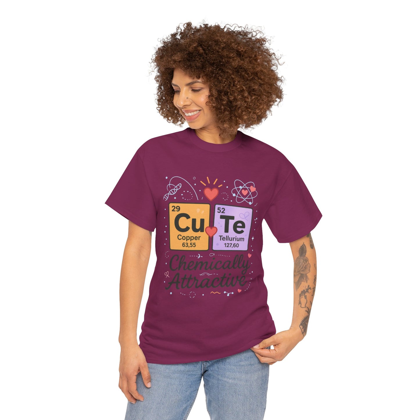Cute Science T-Shirt for Women, Chemically Attractive Periodic Table Tee, Funny Nerdy Gift for Her, Chemistry Lover Gift, Science Apparel