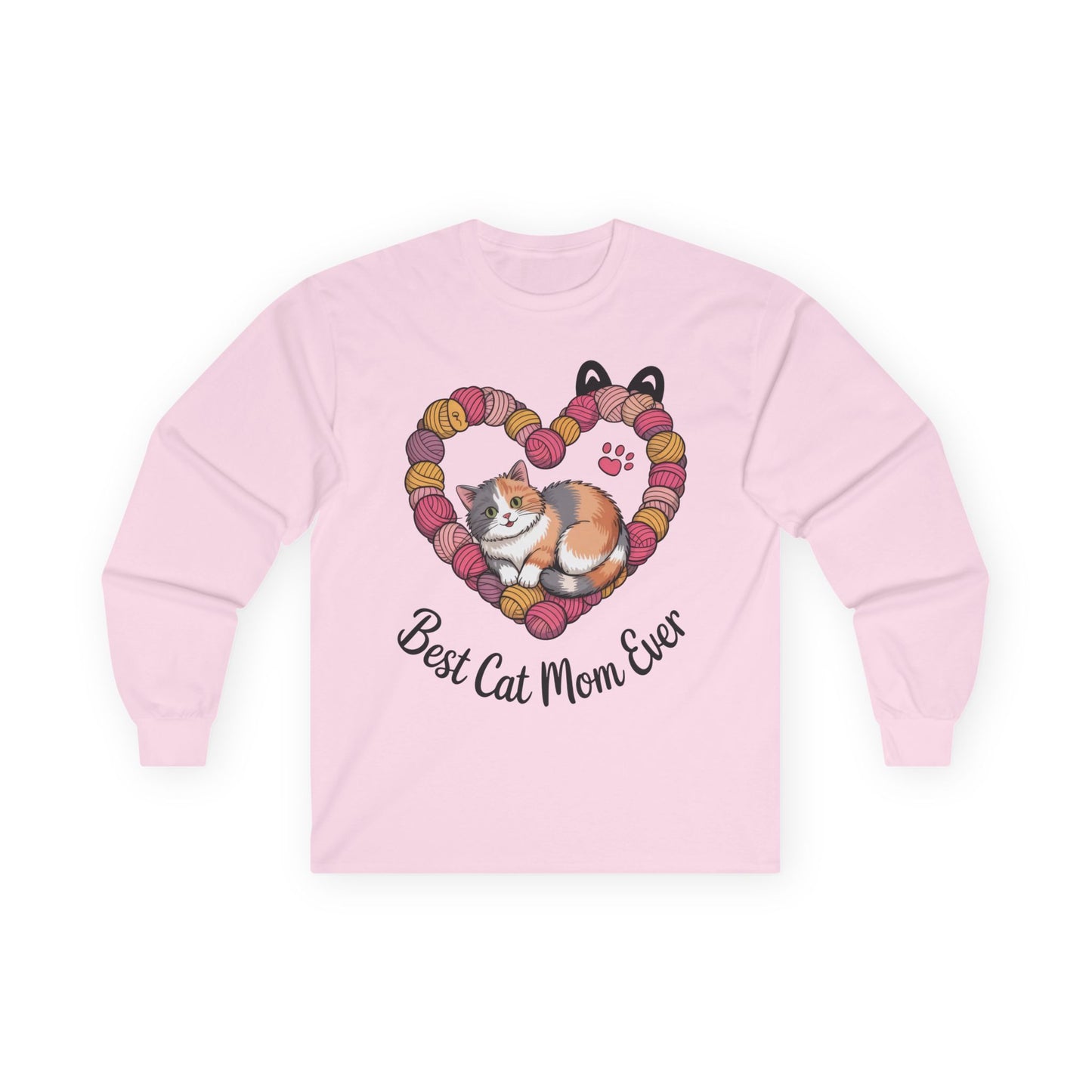 Best Cat Mom Ever Long Sleeve Tee, Cat Lover Gift, Pet Parent Apparel, Birthday Gift for Cat Moms, Cozy Cat Mom Shirt