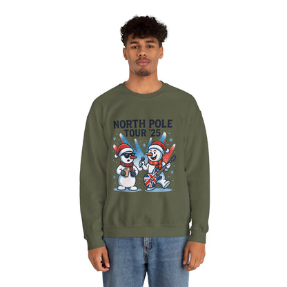 North Pole Tour 25 Men's Christmas Sweatshirt, Funny Rock Band Holiday Jumper