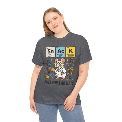 Funny Womens Science T-Shirt,Periodic Table Tee, Fuel for Lab Rats Nerdy Shirt, Gifts for STEM Lovers, Quirky Science Apparel