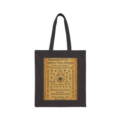 Sigil of Focus and Power Tote Bag, Mystic Eye in Triangle, Attention Drawing Symbol, Witchy Canvas Bag, Occult Gaze Charm