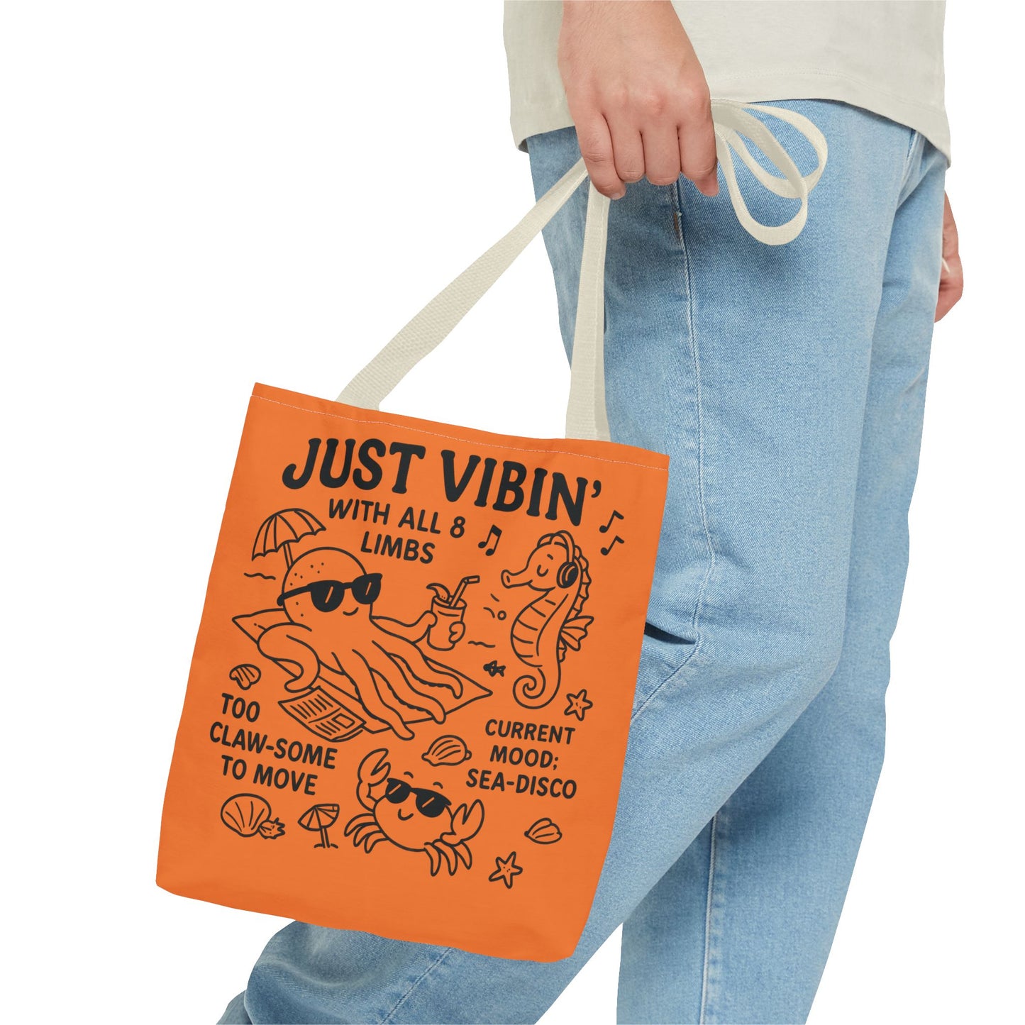 Fun Sea-Themed Tote Bag, Beach Accessories, Summer Vibes, Gift for Ocean Lovers, Reusable Shopping Bag, Cute Beach Tote