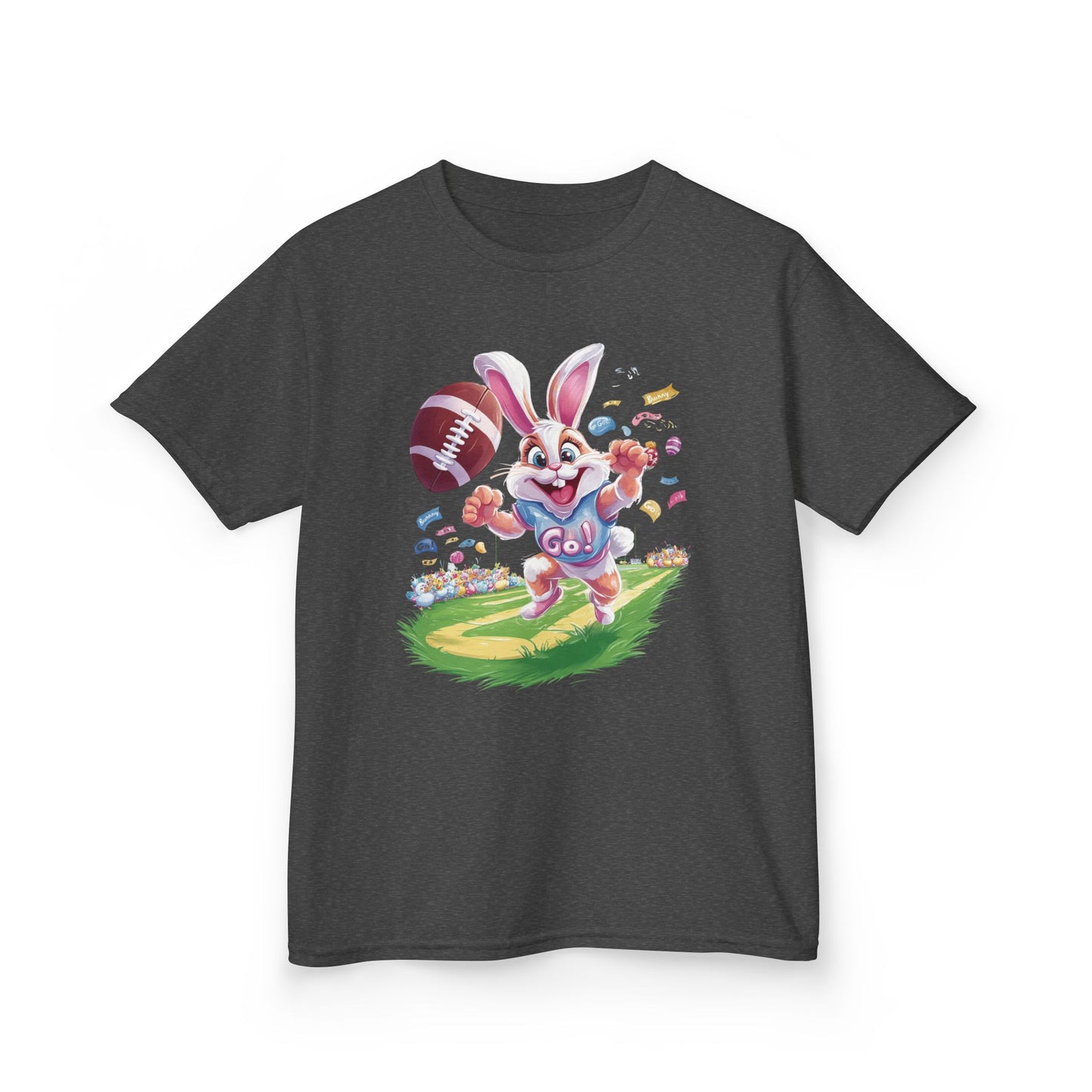 Touchdown Bunny Kids T-Shirt - Cute Easter Football Shirt for Kids, Fun Spring Outfit, Sports Bunny Tee Gift for Little Athletes Easter Gift