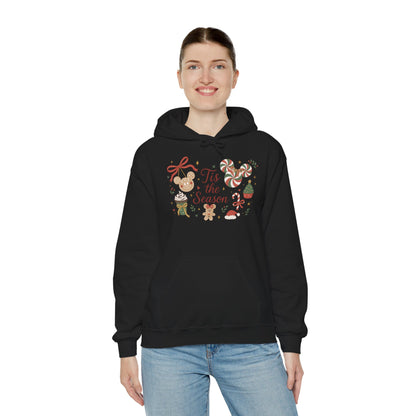 Tis the Season Christmas Women's Hooded Sweatshirt, Cozy Cookie - Cocoa Holiday Jumper, Unisex Heavy Blend™ Hooded Sweatshirt