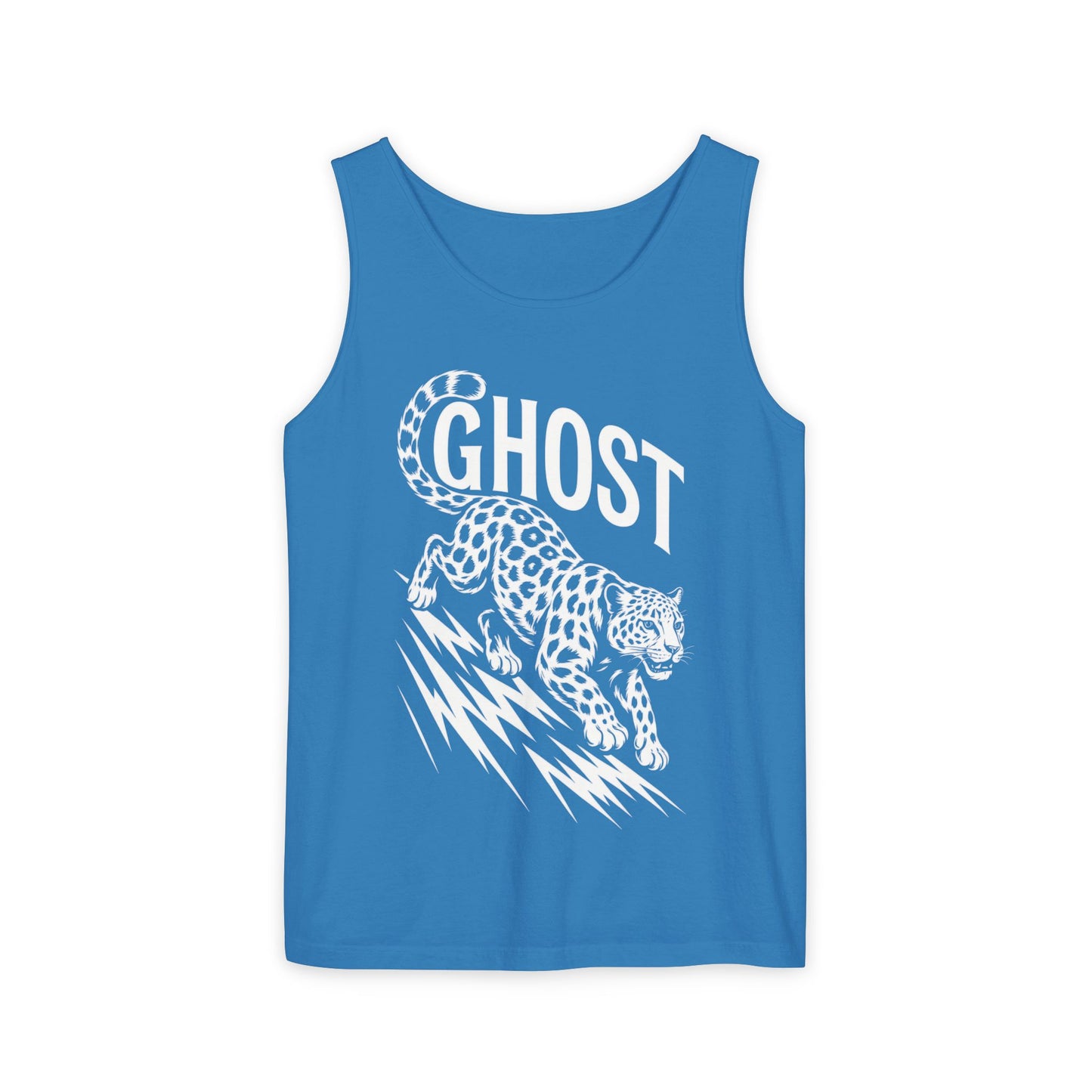 Ghost Leopard Mens Tank Top, Cool Graphic Shirt for Summer, Beach Days, Festivals, Gifts, Casual Wear