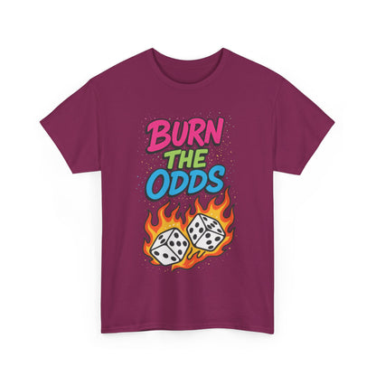 Burn the Odds Graphic Tee | Cool Casual Wear, Gaming Shirt, Unisex Cotton Tee, Dice Design T-Shirt, Gift for Gamers