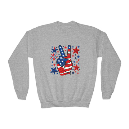 Patriotic Youth Crewneck Sweatshirt - Perfect for Independence Day, Camp, Summer Celebrations, School Spirit, and Everyday Comfort