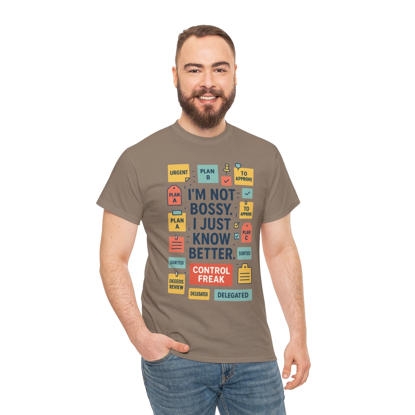 Funny Men's Control Freak T-Shirt, Perfect for Bossy Friends, Gift for Leaders, Fun Office Humor, Sarcastic Productivity Tee for Him
