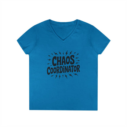 Chaos Coordinator Ladies' V-Neck T-Shirt, Funny Gift for Moms, Mother's Day Gift, Teacher Shirt, Casual Graphic Tee, Women's Gift Idea