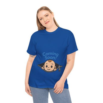 Coming Soon Maternity Tee, Cute Baby Boy Pregnancy Announcement Tee, Funny Expecting Mom Gift, Gender Reveal Tee, Baby Shower Top