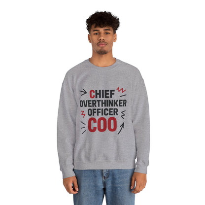 Chief Overthinker Officer Men's Sweatshirt, COO Funny Office Humor Graphic Pullover, Men's Heavy Blend™ Crewneck Sweatshirt