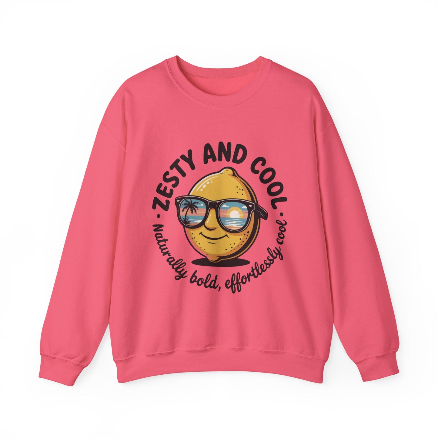 Zesty and Cool Crewneck Sweatshirt, Womens Lemon Sweatshirt for Casual Wear, Trendy Gift, Summer Vibes, Comfortable Apparel