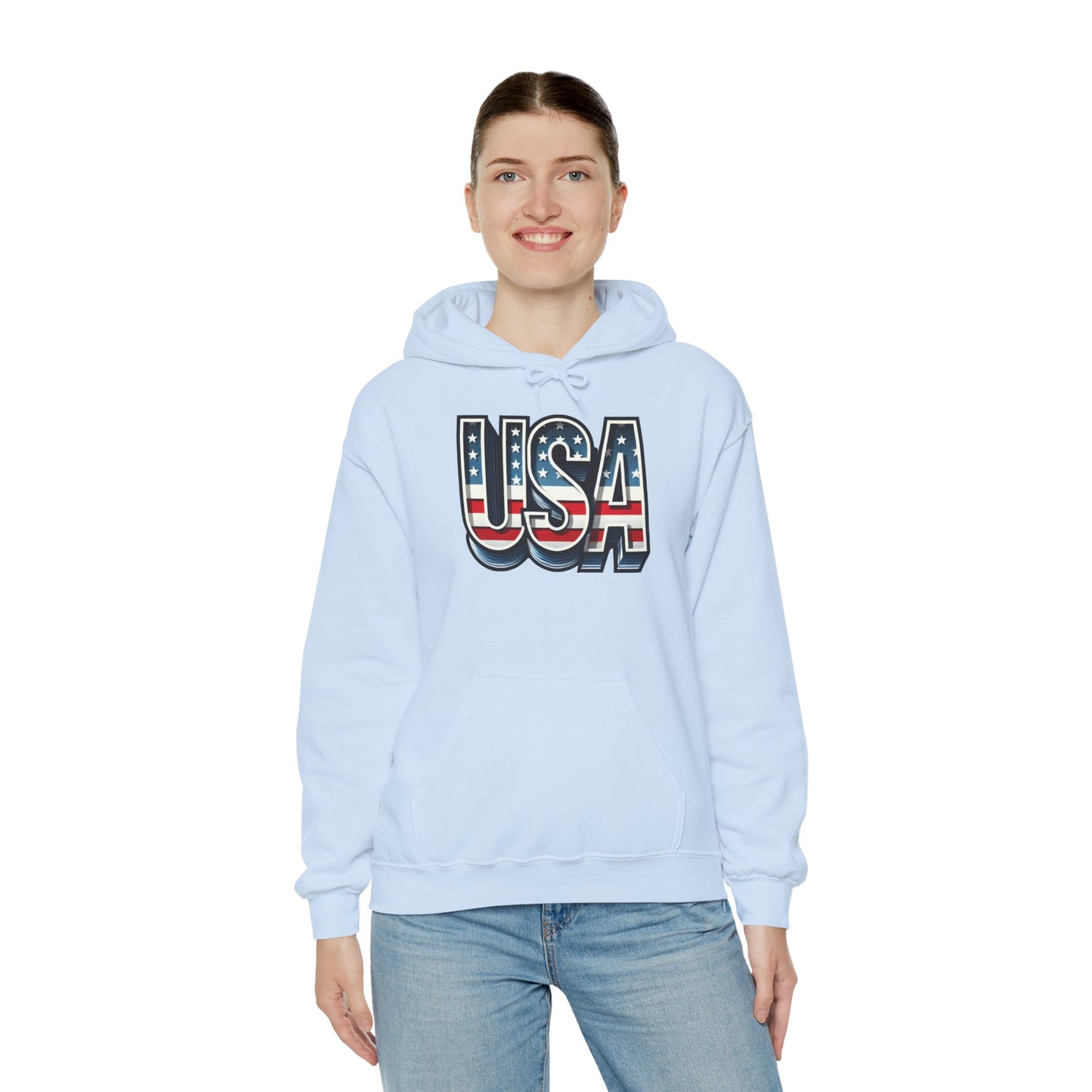 USA Flag Unisex Hoodie, Patriotic Sweatshirt, Independence Day Gift, American Pride Apparel, Casual Layering